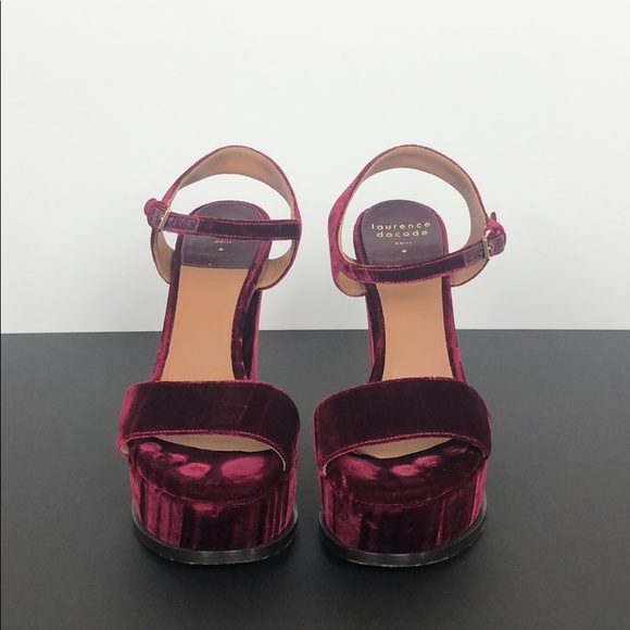 Laurence Dacade Paris berry velvet platforms 39 - Picture 2 of 5